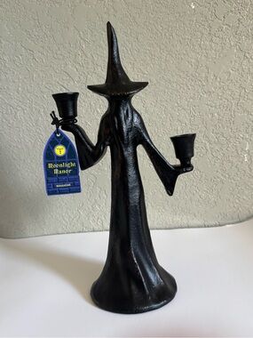 Moonlight Manor Witch Candle Holder – Halloween Gothic Decor – NWT